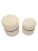 Mauro Ferretti Set mit 2 cremefarbenen Poufs, ø 40x47-32x38 cm