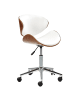 Beliani Bürostuhl ROTTERDAM in Weiß/Silber/Braun - (W) 49 x (H) 76 x (L) 56 cm