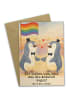 Mr. & Mrs. Panda Klappkarte Pinguine Gay Pride Design mit Spruch in Weiß
