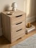KADIMA DESIGN Nachtkonsole: Modernes Design, 3 Schubladen, große Ablagefläche in Beige