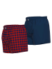 CECEBA Web-Boxershorts 2er Pack in Rot/Dunkelblau