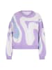 IZIA Damen Pullover in Weiss Hellrosa  Aqua Lavendel