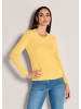 MADELEINE Leichtes Feinstrick-Oberteil mir Rundhals in goldgelb / melange