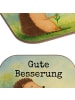 Mr. & Mrs. Panda Glas-Untersetzer Igel Blumen Design mit Spruch in Weiß