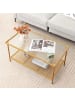 COSTWAY Couchtisch Glas 90x50x46cm in Gold