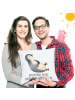 Mr. & Mrs. Panda Kopfkissen Pinguin Lachen mit Spruch in Weiß
