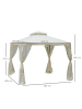 Outsunny Pavillon 294L x 294Bx 265H cm Cremeweiß
