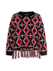 IZIA Damen Pullover in Schwarz Weiss Rot