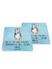 Mr. & Mrs. Panda Getränkeuntersetzer Pinguin Lolli mit Spruch in Eisblau