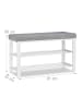 relaxdays Schuhbank in Grau - (B)81 x (H)50 x (T)32 cm