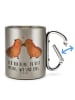 Mr. & Mrs. Panda Thermobecher Capybara Liebe mit Spruch in Silber