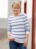 Sieh an! Rundhals-Pullover in bleu-ecru-gestreift