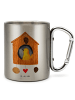 Mr. & Mrs. Panda Edelstahltasse Vogel Haus ohne Spruch in Silber
