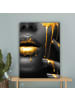MuchoWow Leinwand bilder Gesicht gold schwarz (BxH)