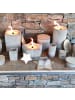 UNUS Outdoorkerze Kerzen quaderförmig 2er Set handgemacht in Grau