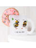 Mr. & Mrs. Panda glastasse Bienen Paar mit Spruch in Transparent