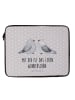 Mr. & Mrs. Panda Notebook Tasche Turteltauben Liebe mit Spruch in Grau Pastell