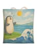 Mr. & Mrs. Panda Tasche Pinguin Surfer Design ohne Spruch in Weiß