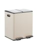 relaxdays Mülleimer in Beige/ Silber - 2x 15 Liter