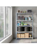 relaxdays Schwerlastregal in Grau/ Braun - (B)100 x (H)180 x (T)40 cm