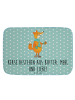 Mr. & Mrs. Panda Badezimmerteppich Fuchs Keks mit Spruch in Türkis Pastell