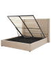 Beliani Doppelbett LUBBON in Beige/Silber - (W) 190 x (H) 144 x (L) 217 cm
