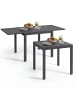 tectake Balkontisch für 4–6 Personen aus Aluminium, 80–160 x 80 x 75 cm