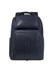 Piquadro Carl Rucksack RFID Schutz Leder 38.5 cm Laptopfach in blue