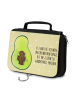 Mr. & Mrs. Panda Kosmetiktasche Avocado Kern mit Spruch in Gelb Pastell