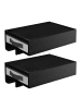relaxdays 2 x Nachttisch klemmbar in Schwarz - (B)37 x (H)14 x (T)26,5 cm