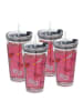 relaxdays 4 x Kinderglas "Weltraum" in Transparent