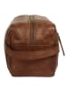 SPIKES & SPARROW Kulturtasche TOILETRY BAG echt Leder in cognac