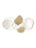 Mauro Ferretti Geometrischer Wandspiegel aus goldfarbenem Metall, 91 x 4 x 52 cm