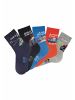 H.I.S Socken in schwarz, grau, orange, marine, blau