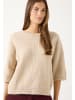 More & More stilvoller, legerer Zopfpullover in pale stone