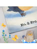 Mr. & Mrs. Panda Handtuch Pinguin mHerzieren Design mit Spruch in Weiß