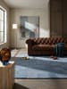 KADIMA DESIGN Teppich Wolle DEBEN Karo Wohnzimmer Modern Schachbrett Muster in Blau