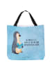 Mr. & Mrs. Panda Totebag Pinguin Buch mit Spruch in Eisblau