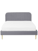 Beliani 2-tlg Doppelbett FLAYAT in Grau/Gold