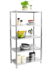 shelfr Schwerlast Metallregal Wavre aus Edelstahl mit 5 Ebenen in Silber