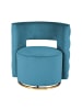 Kayoom Sessel Drehsessel Beverly in petrol - gold