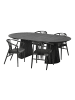 ebuy24 Essgruppe Tokyo (5-teilig) Schwarz, Schwarz 120 x 120 cm