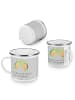 Mr. & Mrs. Panda Camping Emaille Tasse 30. Hochzeitstag Perlenho... in Heather Grey