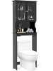 COSTWAY Toilettenschrank mit Tür in Schwarz