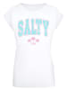 F4NT4STIC Extended Shoulder T-Shirt Beach Summer Vacation Salty in weiß