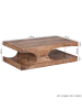 KADIMA DESIGN Couchtisch aus Massivholz, 2 Ablagefächer, 118x38x70 cm, handgefertigt in Beige
