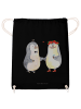 Mr. & Mrs. Panda Stoffbeutel Pinguin Heirat ohne Spruch in Schwarz