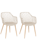 Beliani 2er-Set Esszimmerstuhl NASHUA in Beige/Braun