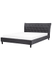Beliani 2-tlg Doppelbett SAVERNE in Grau/Braun