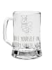 Mr. & Mrs. Panda Gravur Bierkrug Biene Blume mit Spruch in Transparent